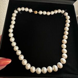 Belle de Mer Opaque Cultured Pearl Strand Necklace 18” 14k ball clasp